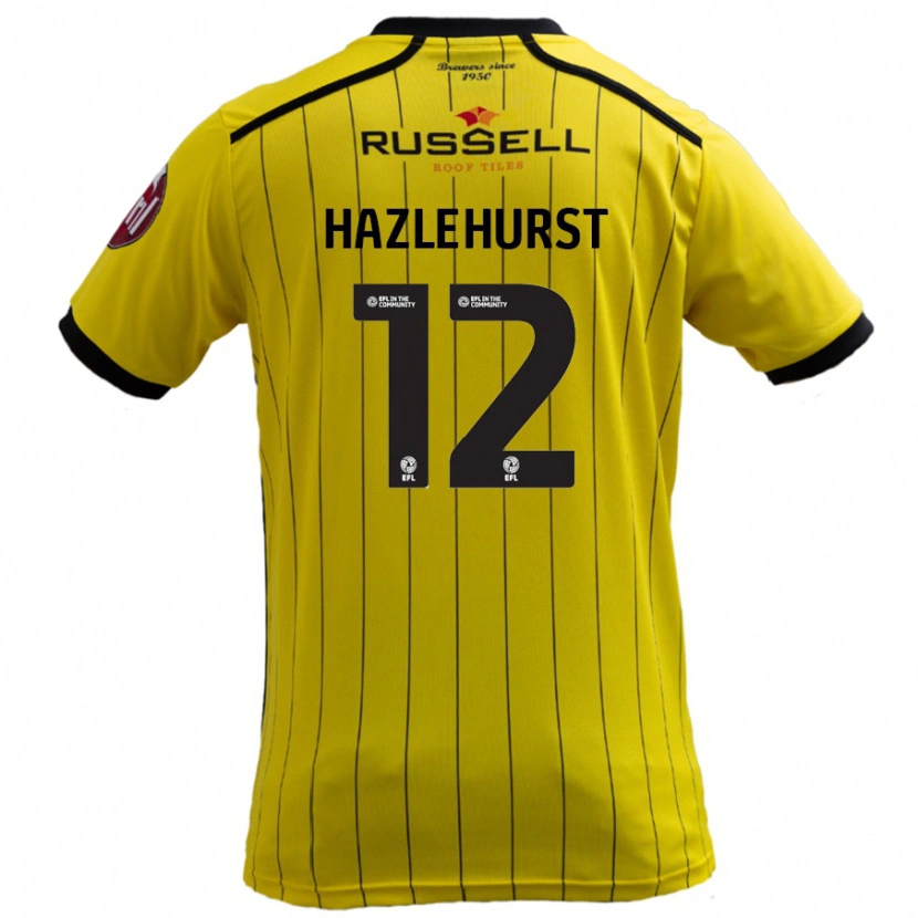 Danxen Enfant Maillot Jack Hazlehurst #12 Jaune Tenues Domicile 2024/25 T-Shirt