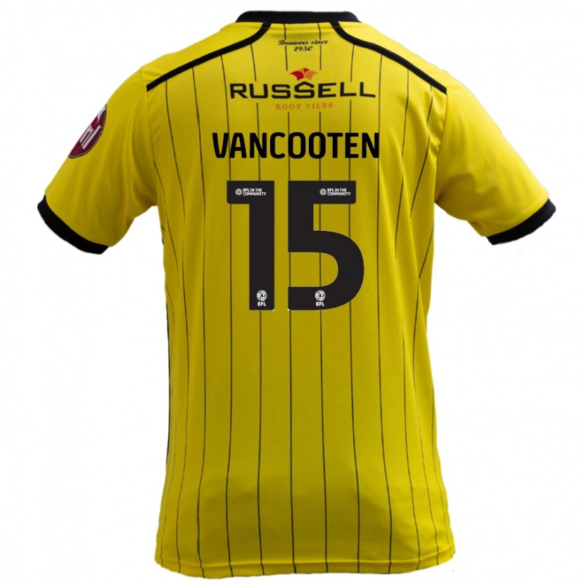 Danxen Enfant Maillot Terence Vancooten #15 Jaune Tenues Domicile 2024/25 T-Shirt