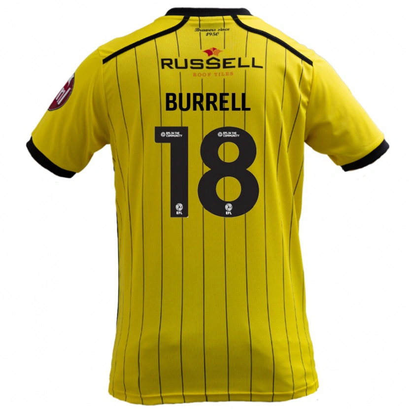 Danxen Enfant Maillot Rumarn Burrell #18 Jaune Tenues Domicile 2024/25 T-Shirt