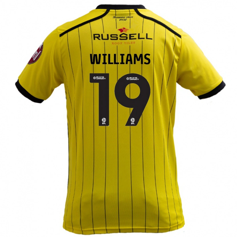 Danxen Enfant Maillot Dylan Williams #19 Jaune Tenues Domicile 2024/25 T-Shirt