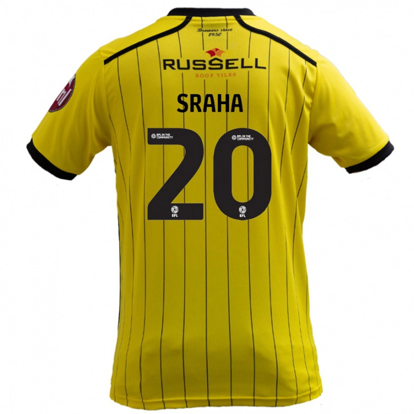 Danxen Enfant Maillot Jason Sraha #20 Jaune Tenues Domicile 2024/25 T-Shirt