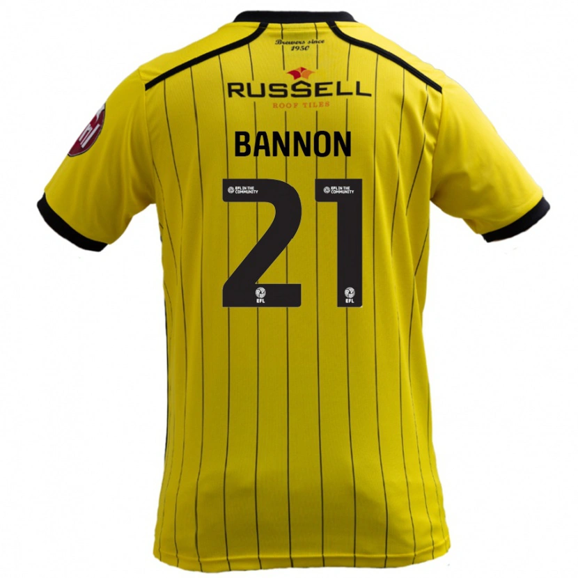 Danxen Enfant Maillot Alex Bannon #21 Jaune Tenues Domicile 2024/25 T-Shirt