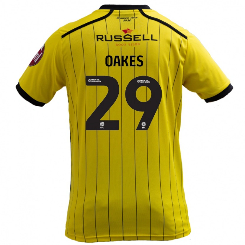 Danxen Enfant Maillot Toby Oakes #29 Jaune Tenues Domicile 2024/25 T-Shirt