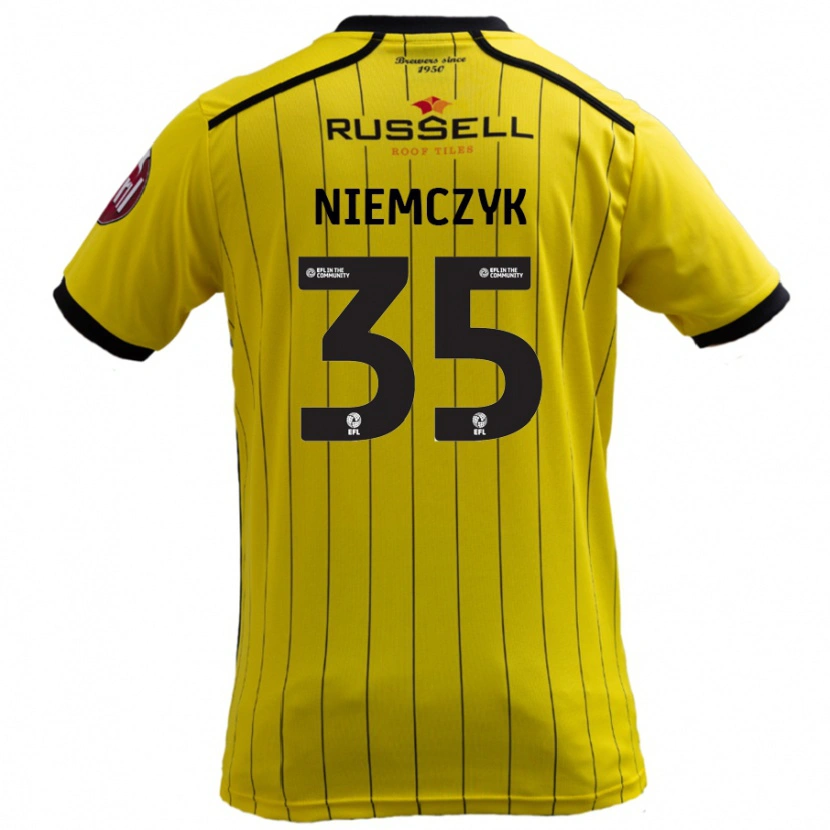 Danxen Enfant Maillot Jakub Niemczyk #35 Jaune Tenues Domicile 2024/25 T-Shirt