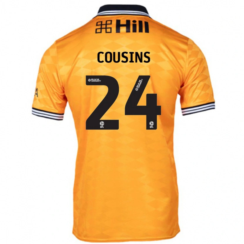 Danxen Enfant Maillot Jordan Cousins #24 Orange Tenues Domicile 2024/25 T-Shirt