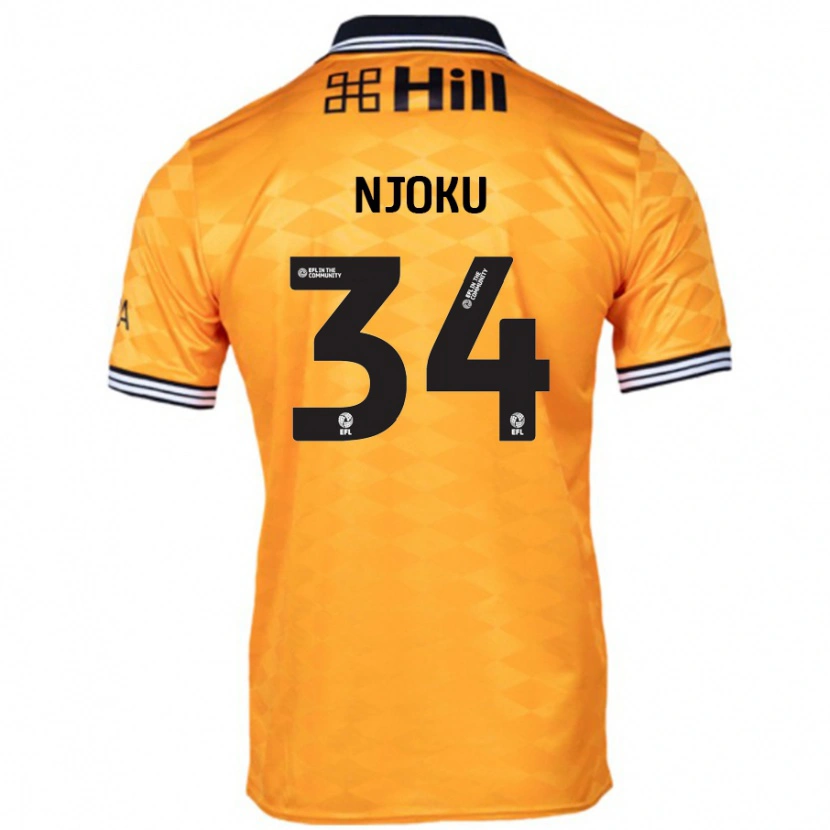 Danxen Enfant Maillot Brandon Njoku #34 Orange Tenues Domicile 2024/25 T-Shirt