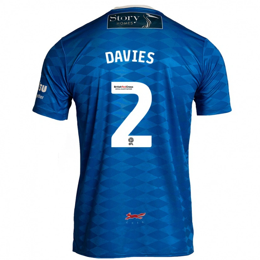 Danxen Enfant Maillot Archie Davies #2 Bleu Tenues Domicile 2024/25 T-Shirt