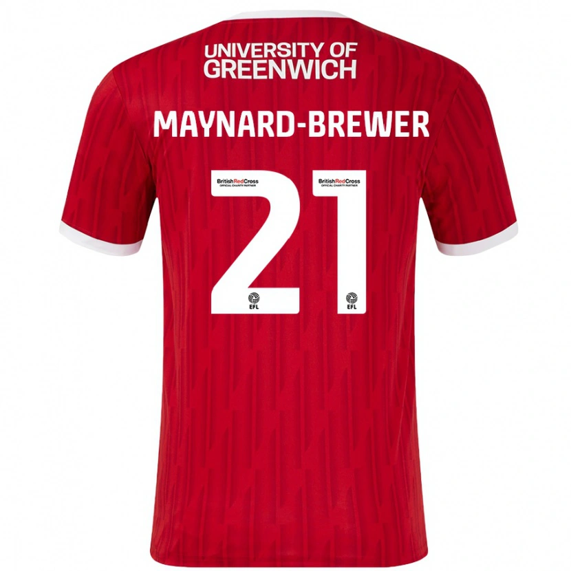 Danxen Enfant Maillot Ashley Maynard-Brewer #21 Rouge Blanc Tenues Domicile 2024/25 T-Shirt