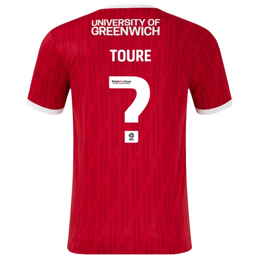 Danxen Enfant Maillot Seydil Toure #0 Rouge Blanc Tenues Domicile 2024/25 T-Shirt