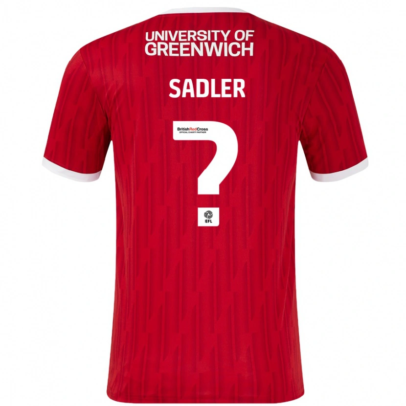 Danxen Enfant Maillot Jude Sadler #0 Rouge Blanc Tenues Domicile 2024/25 T-Shirt