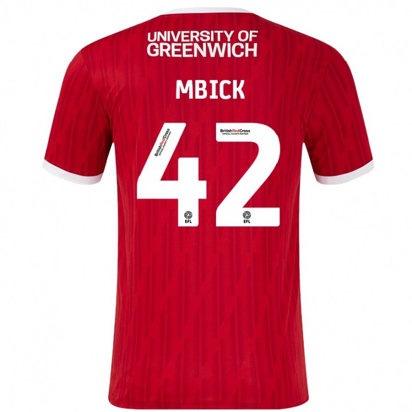 Danxen Enfant Maillot Micah Mbick #42 Rouge Blanc Tenues Domicile 2024/25 T-Shirt