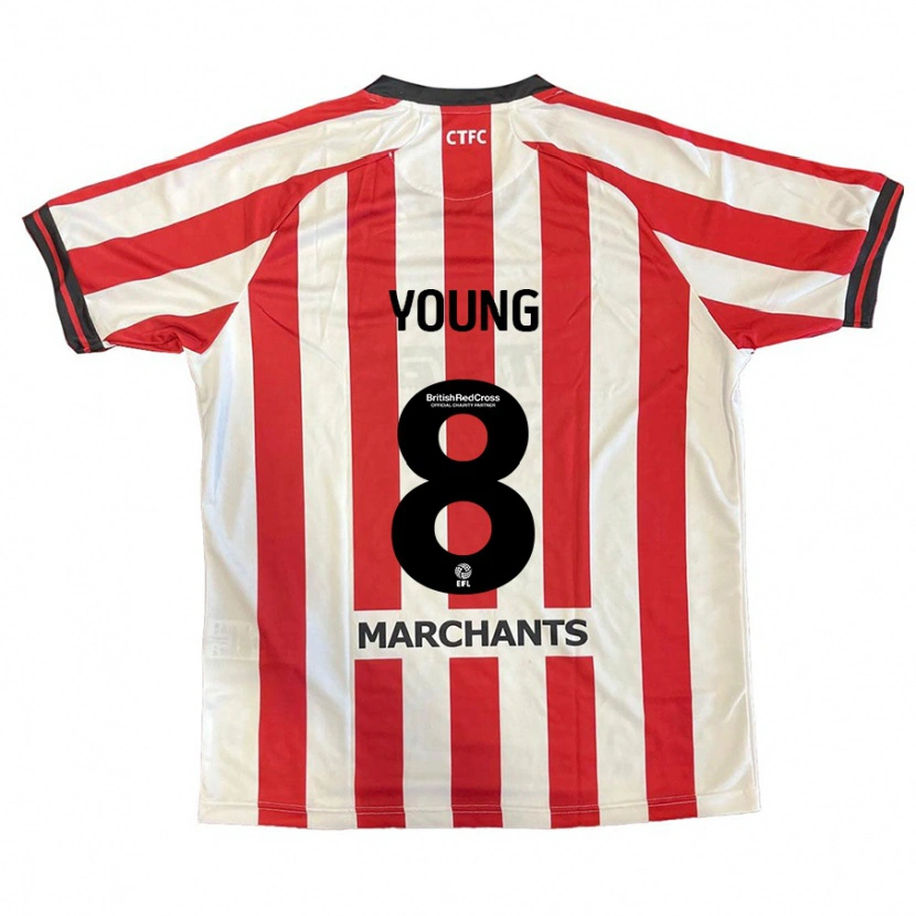 Danxen Enfant Maillot Luke Young #8 Rouge Blanc Tenues Domicile 2024/25 T-Shirt