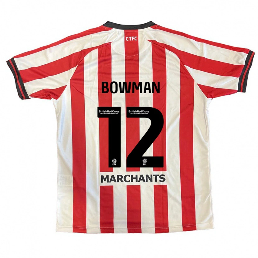 Danxen Enfant Maillot Ryan Bowman #12 Rouge Blanc Tenues Domicile 2024/25 T-Shirt