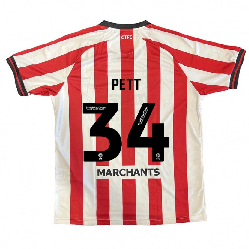 Danxen Enfant Maillot Tom Pett #34 Rouge Blanc Tenues Domicile 2024/25 T-Shirt