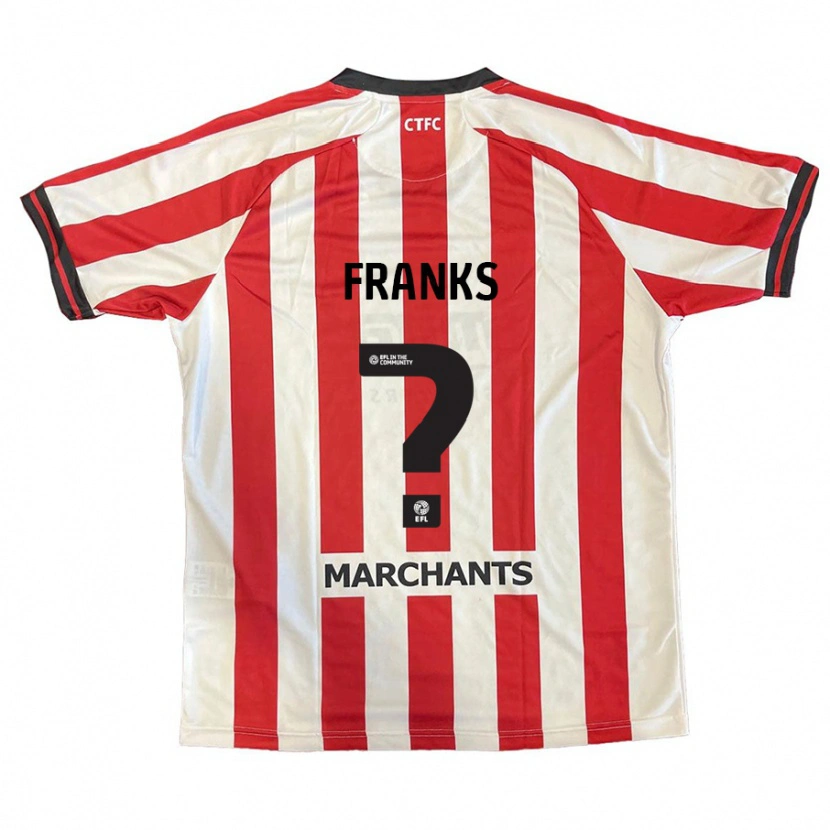 Danxen Enfant Maillot Jude Franks #0 Rouge Blanc Tenues Domicile 2024/25 T-Shirt