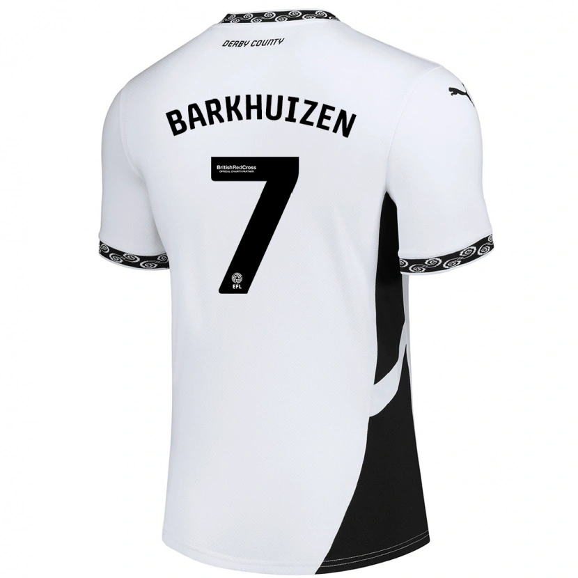 Danxen Enfant Maillot Tom Barkhuizen #7 Blanc Noir Tenues Domicile 2024/25 T-Shirt