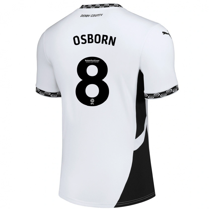 Danxen Enfant Maillot Ben Osborn #8 Blanc Noir Tenues Domicile 2024/25 T-Shirt