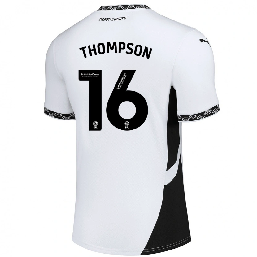 Danxen Enfant Maillot Liam Thompson #16 Blanc Noir Tenues Domicile 2024/25 T-Shirt