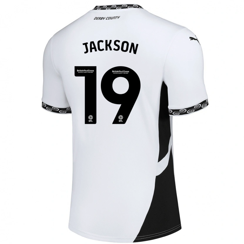 Danxen Enfant Maillot Kayden Jackson #19 Blanc Noir Tenues Domicile 2024/25 T-Shirt