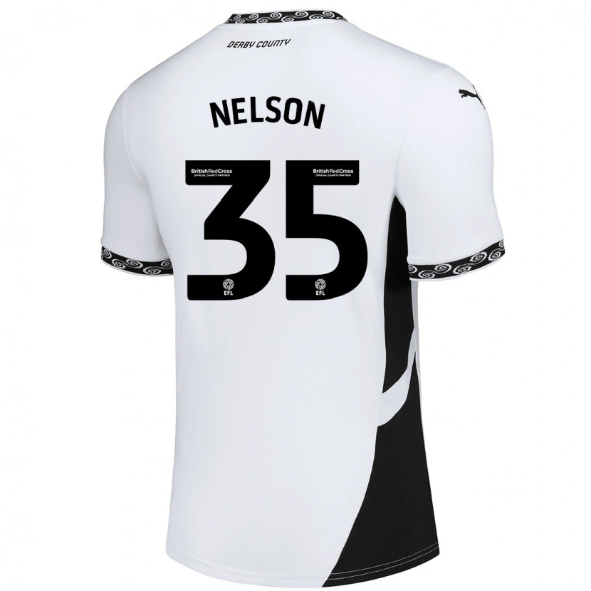 Danxen Enfant Maillot Curtis Nelson #35 Blanc Noir Tenues Domicile 2024/25 T-Shirt