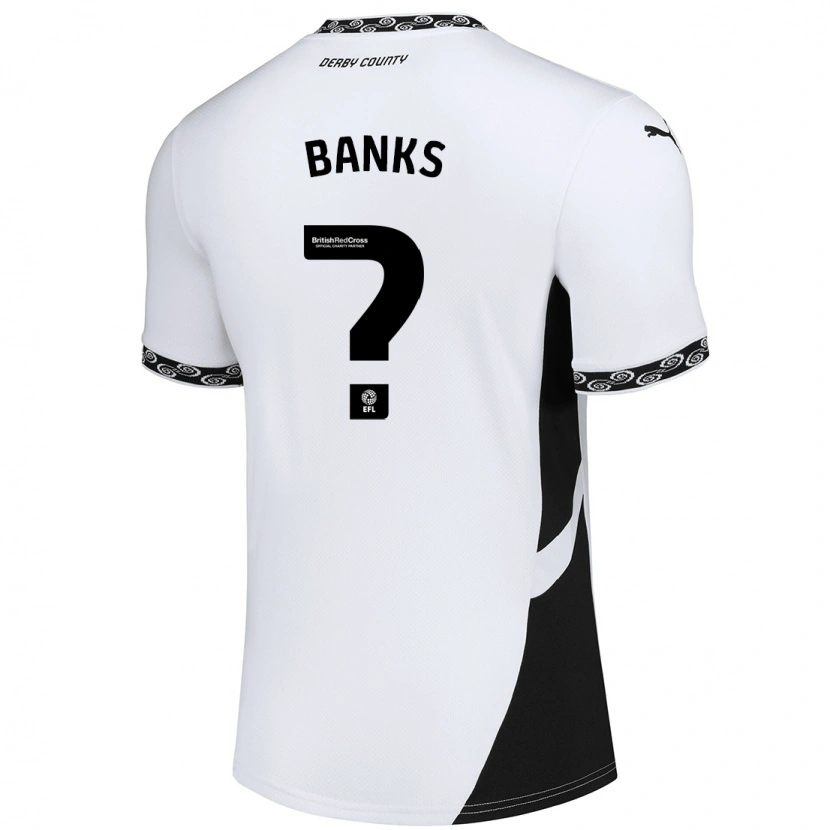 Danxen Enfant Maillot Luke Banks #0 Blanc Noir Tenues Domicile 2024/25 T-Shirt