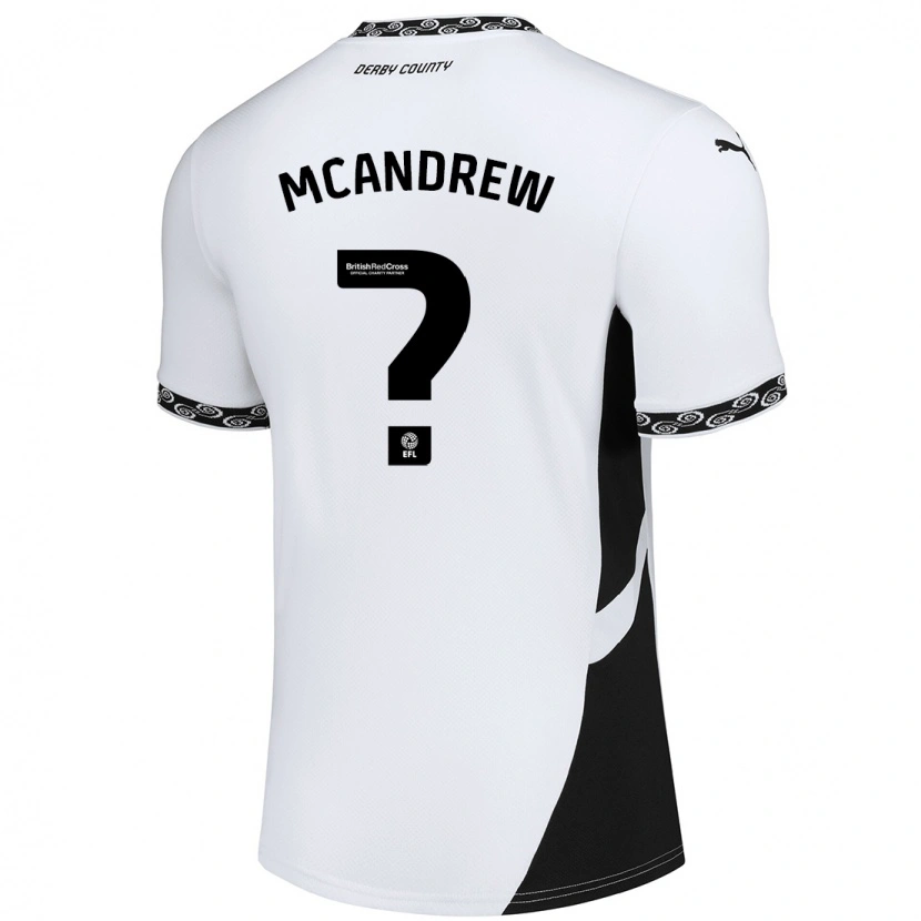 Danxen Enfant Maillot Niall Mcandrew #0 Blanc Noir Tenues Domicile 2024/25 T-Shirt