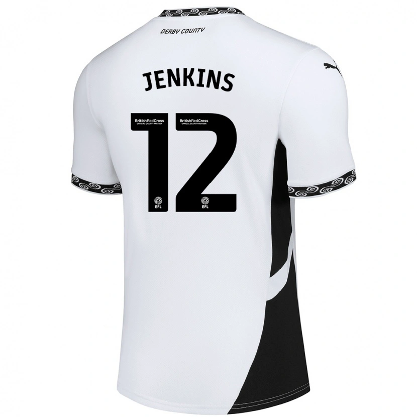 Danxen Enfant Maillot Camille Jenkins #12 Blanc Noir Tenues Domicile 2024/25 T-Shirt