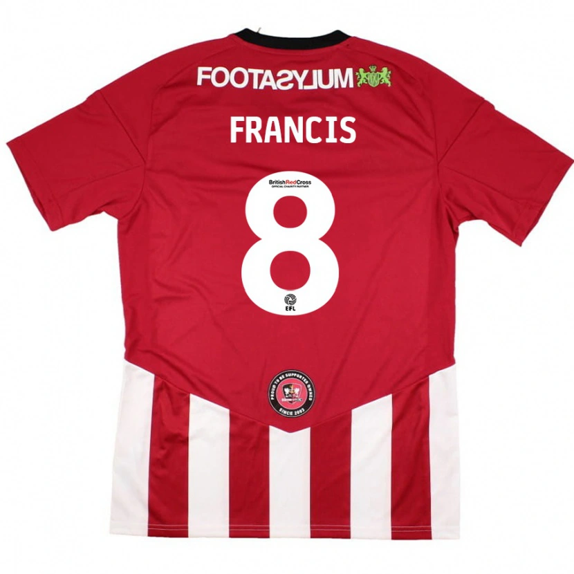 Danxen Enfant Maillot Ed Francis #8 Rouge Blanc Tenues Domicile 2024/25 T-Shirt