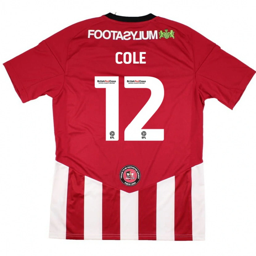 Danxen Enfant Maillot Reece Cole #12 Rouge Blanc Tenues Domicile 2024/25 T-Shirt