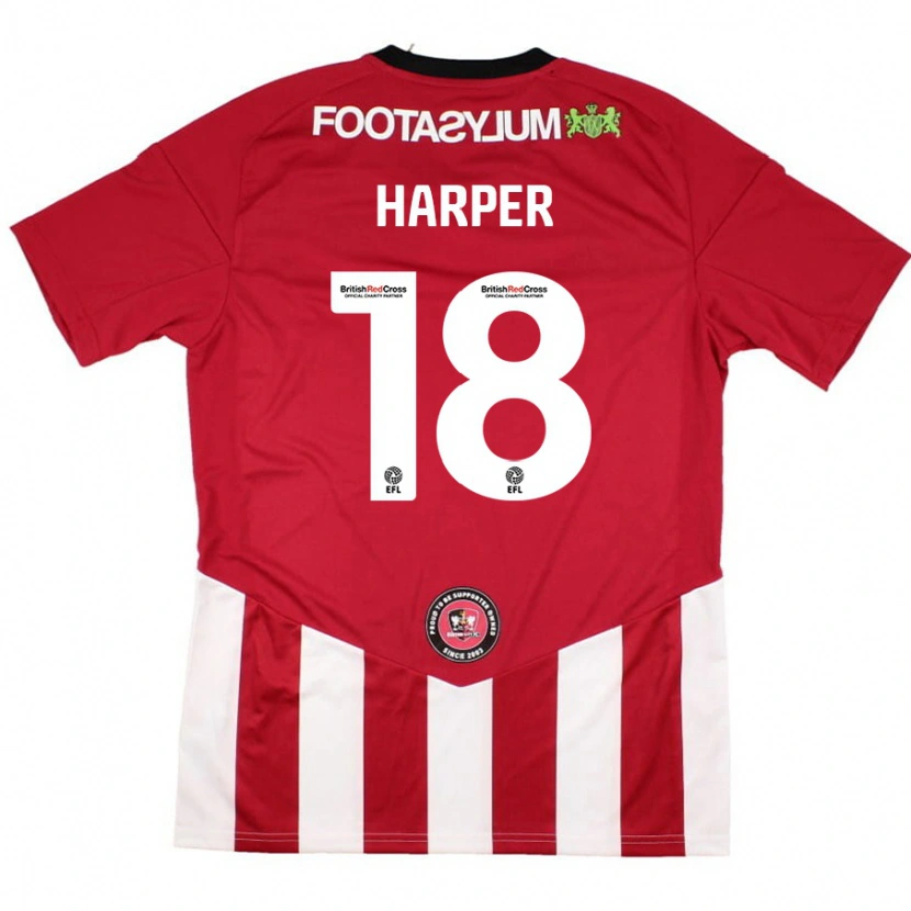 Danxen Enfant Maillot Vincent Harper #18 Rouge Blanc Tenues Domicile 2024/25 T-Shirt