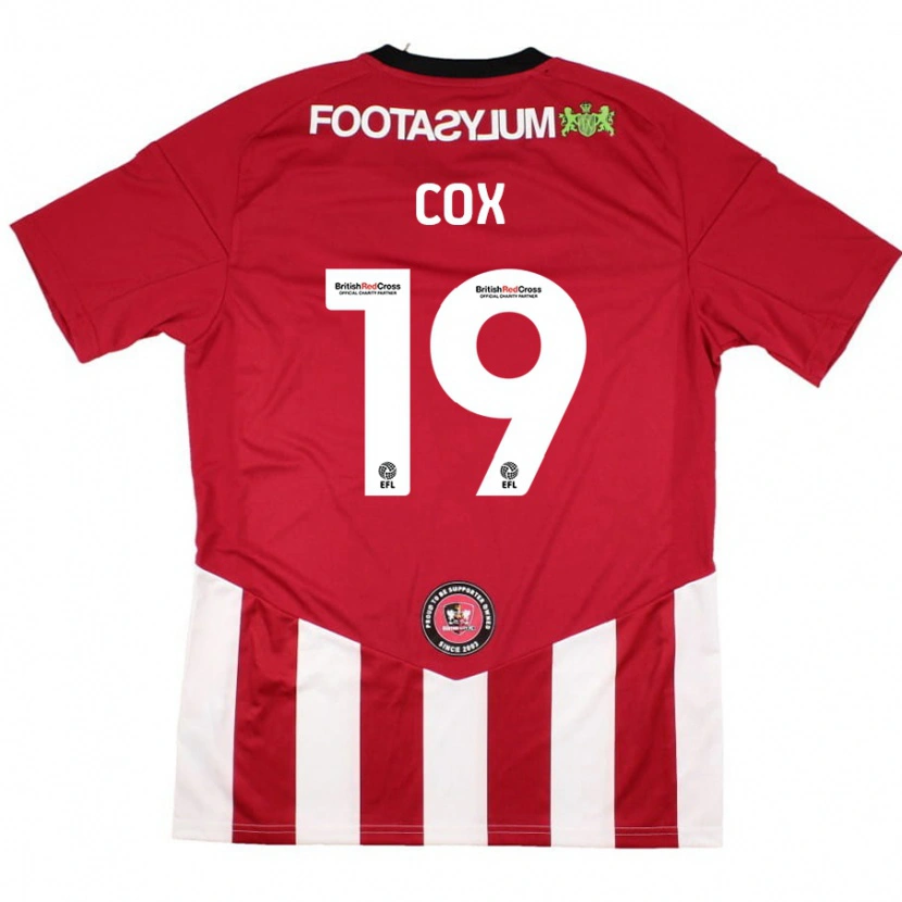 Danxen Enfant Maillot Sonny Cox #19 Rouge Blanc Tenues Domicile 2024/25 T-Shirt