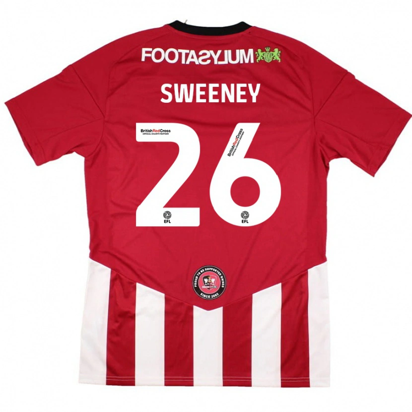 Danxen Enfant Maillot Pierce Sweeney #26 Rouge Blanc Tenues Domicile 2024/25 T-Shirt