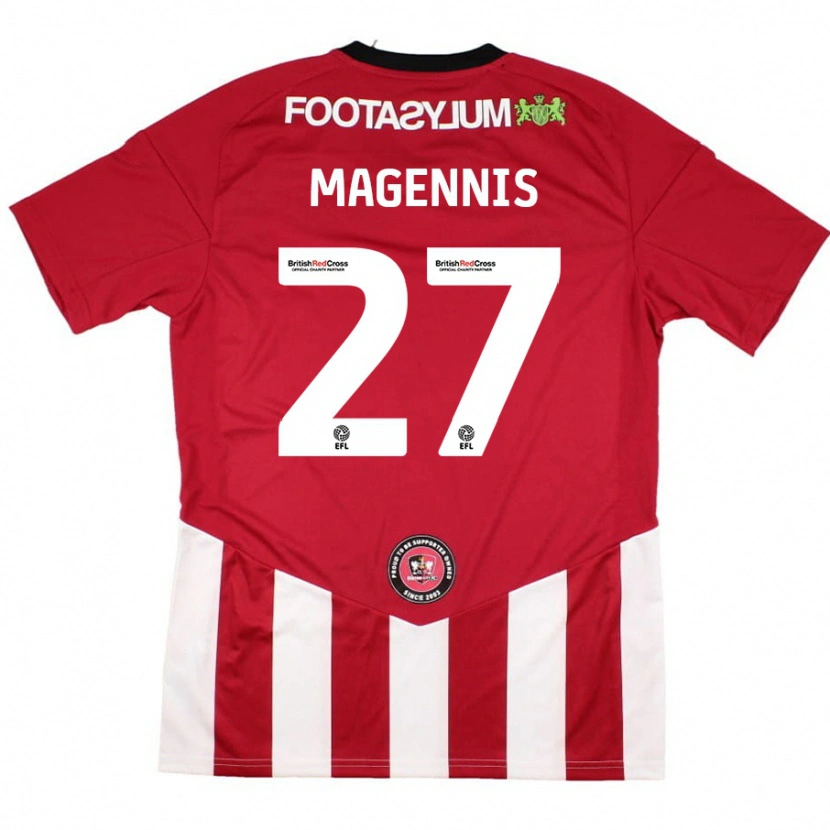 Danxen Enfant Maillot Josh Magennis #27 Rouge Blanc Tenues Domicile 2024/25 T-Shirt