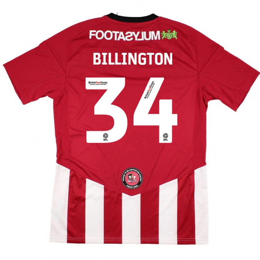 Danxen Enfant Maillot Gabe Billington #34 Rouge Blanc Tenues Domicile 2024/25 T-Shirt