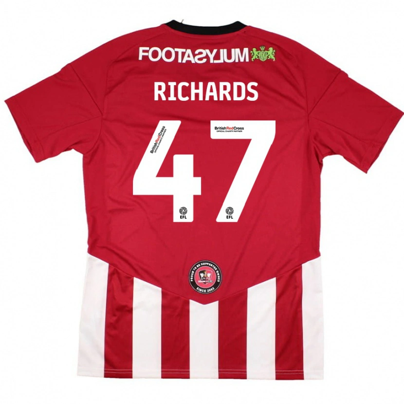 Danxen Enfant Maillot Jake Richards #47 Rouge Blanc Tenues Domicile 2024/25 T-Shirt