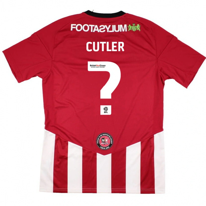 Danxen Enfant Maillot Theo Cutler #0 Rouge Blanc Tenues Domicile 2024/25 T-Shirt