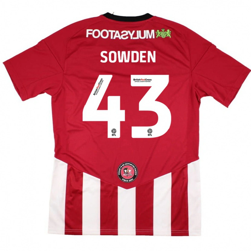 Danxen Enfant Maillot Andrew Sowden #43 Rouge Blanc Tenues Domicile 2024/25 T-Shirt