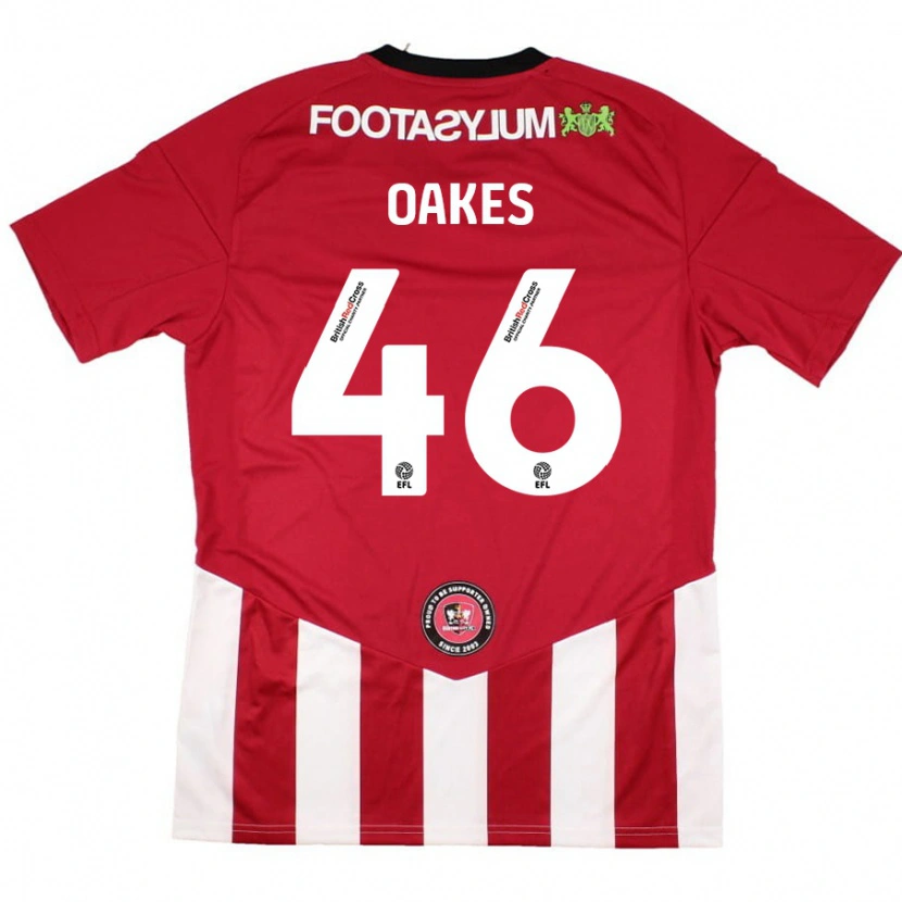 Danxen Enfant Maillot Liam Oakes #46 Rouge Blanc Tenues Domicile 2024/25 T-Shirt