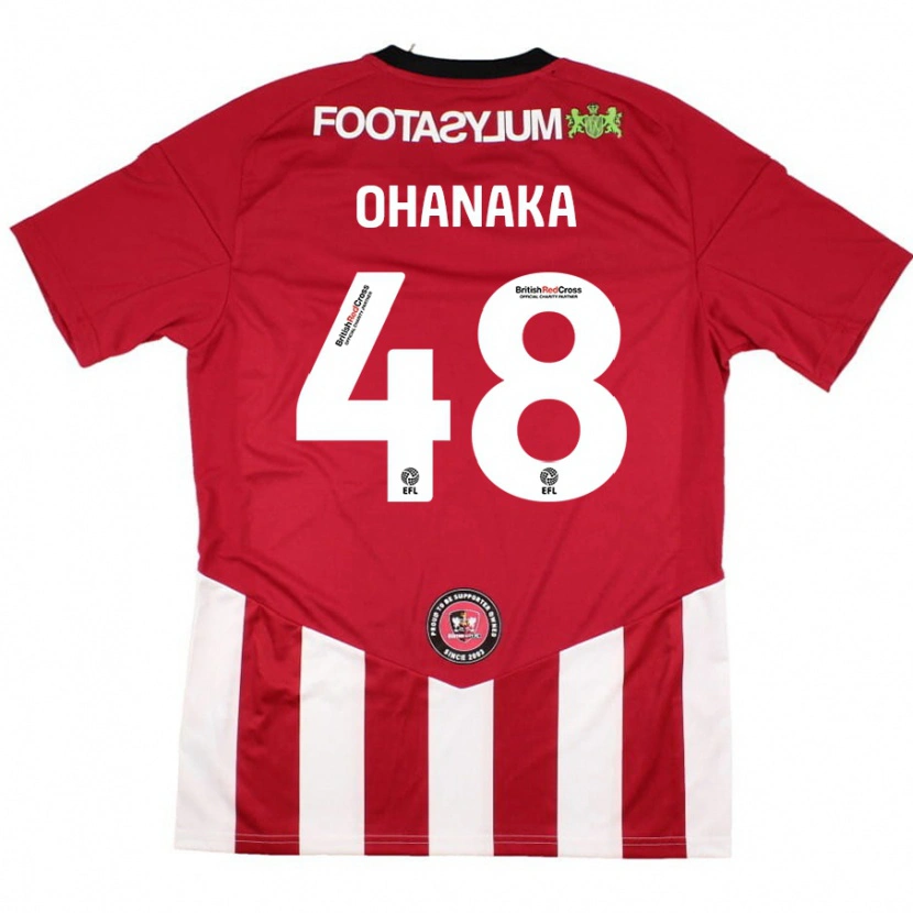 Danxen Enfant Maillot Santino Ohanaka #48 Rouge Blanc Tenues Domicile 2024/25 T-Shirt