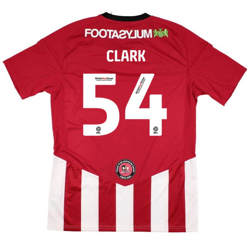 Danxen Enfant Maillot Max Clark #54 Rouge Blanc Tenues Domicile 2024/25 T-Shirt