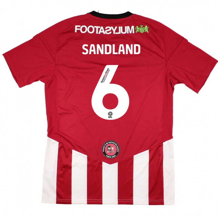 Danxen Enfant Maillot Jess Sandland #6 Rouge Blanc Tenues Domicile 2024/25 T-Shirt