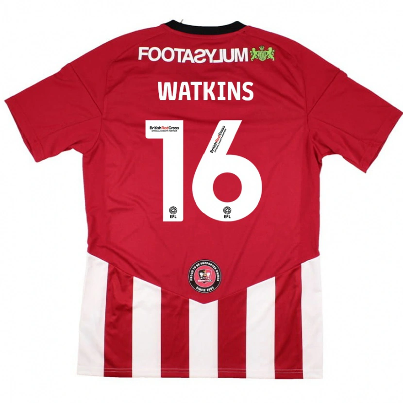 Danxen Enfant Maillot Zoe Watkins #16 Rouge Blanc Tenues Domicile 2024/25 T-Shirt