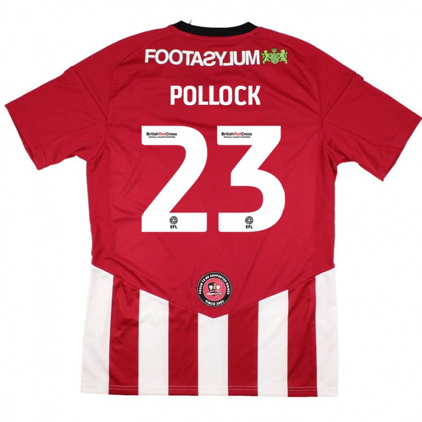 Danxen Enfant Maillot Amber Pollock #23 Rouge Blanc Tenues Domicile 2024/25 T-Shirt