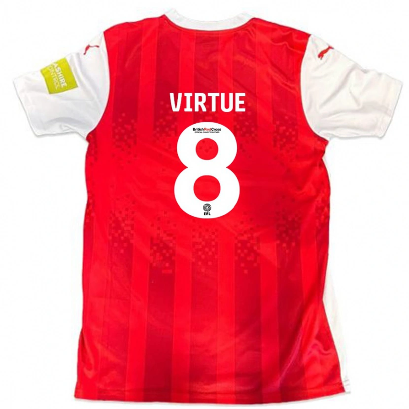 Danxen Enfant Maillot Matty Virtue #8 Rouge Blanc Tenues Domicile 2024/25 T-Shirt