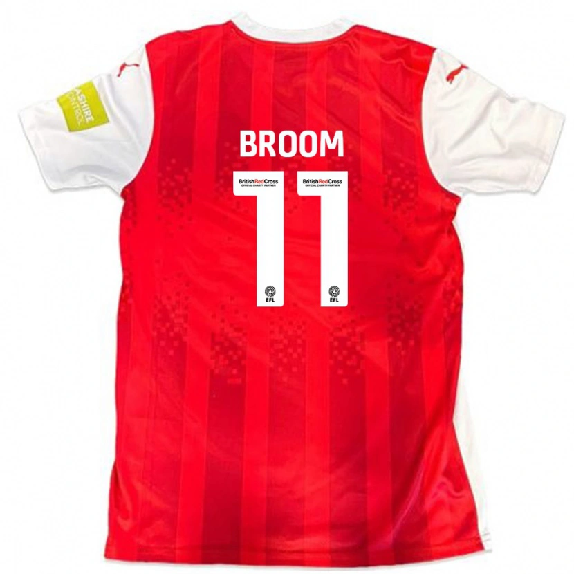 Danxen Enfant Maillot Ryan Broom #11 Rouge Blanc Tenues Domicile 2024/25 T-Shirt