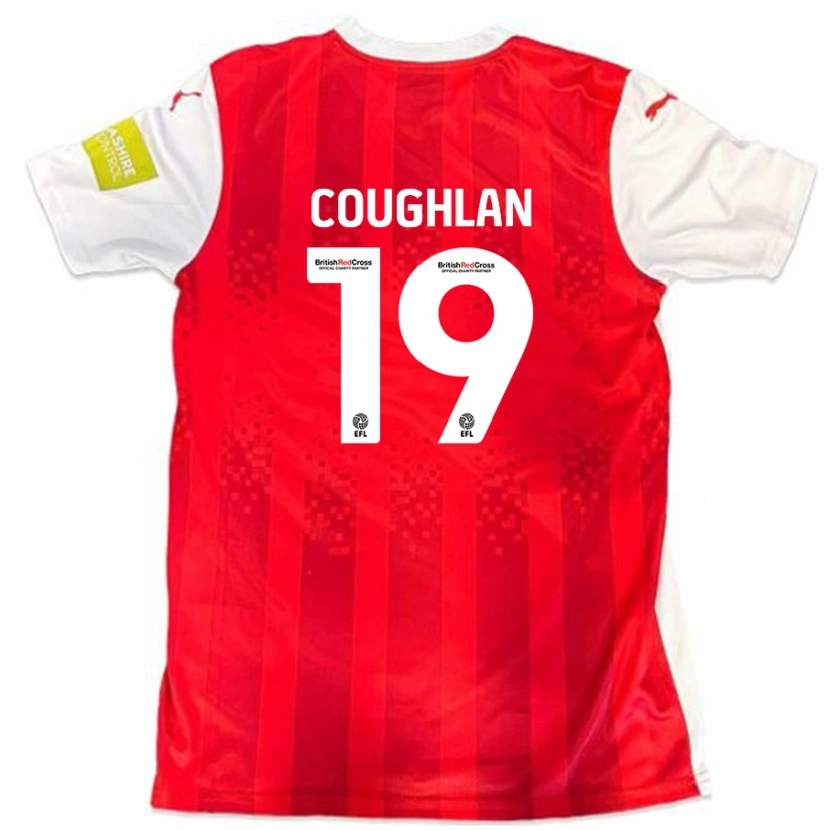 Danxen Enfant Maillot Ronan Coughlan #19 Rouge Blanc Tenues Domicile 2024/25 T-Shirt