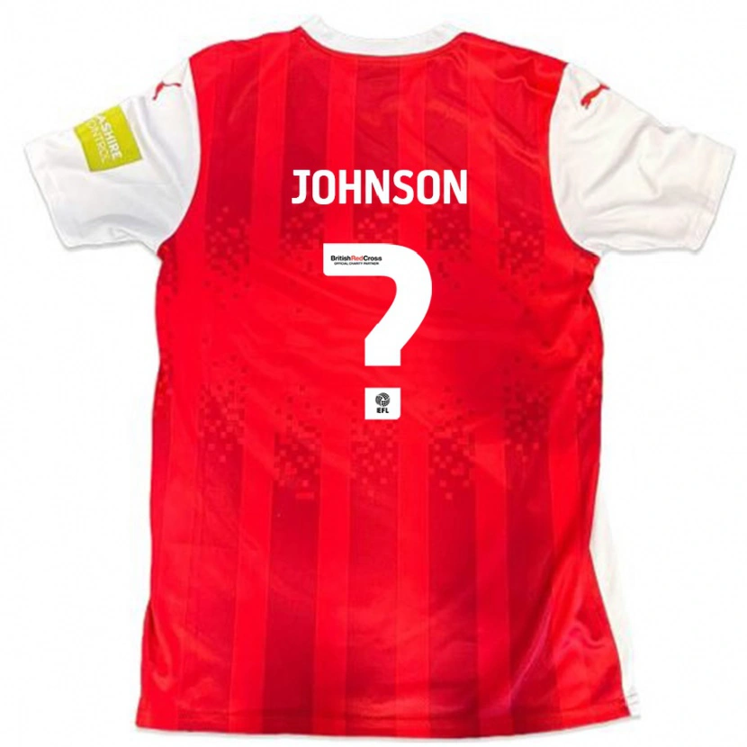 Danxen Enfant Maillot Will Johnson #0 Rouge Blanc Tenues Domicile 2024/25 T-Shirt