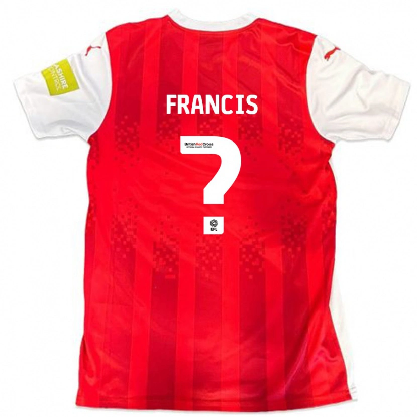 Danxen Enfant Maillot Dannen Francis #0 Rouge Blanc Tenues Domicile 2024/25 T-Shirt