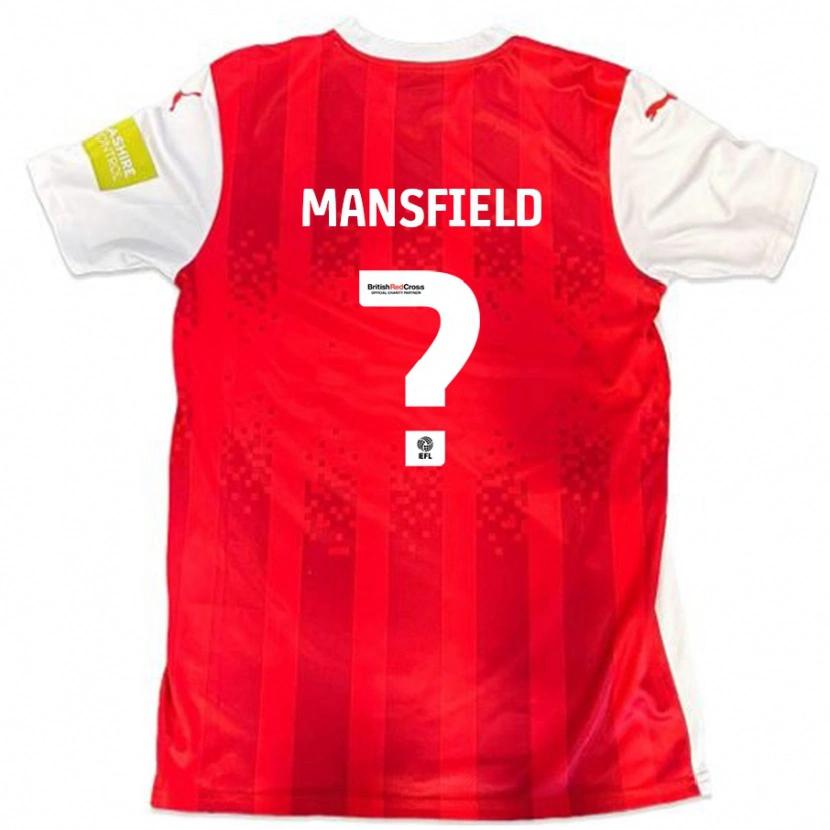 Danxen Enfant Maillot Ronan Mansfield #0 Rouge Blanc Tenues Domicile 2024/25 T-Shirt