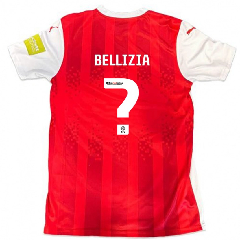 Danxen Enfant Maillot Oliver Bellizia #0 Rouge Blanc Tenues Domicile 2024/25 T-Shirt